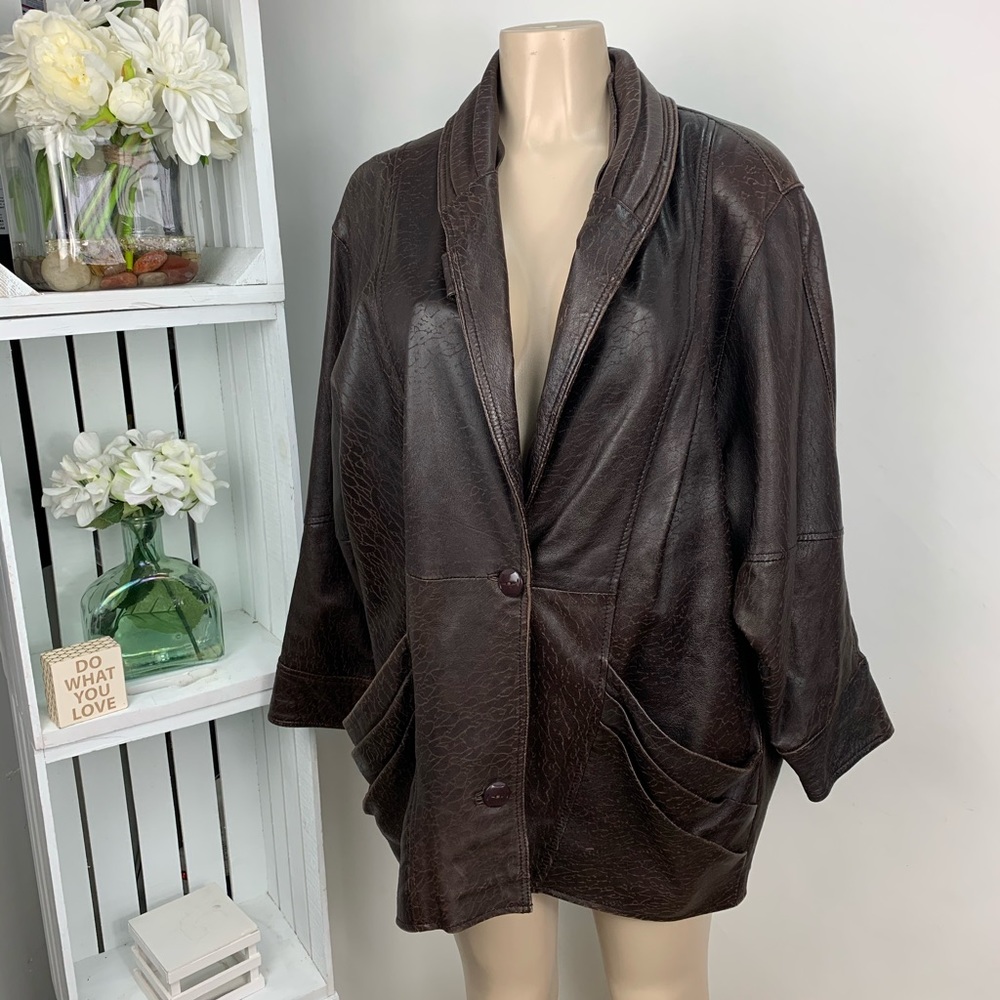 Echoes Leder Womens Jacket size 46.